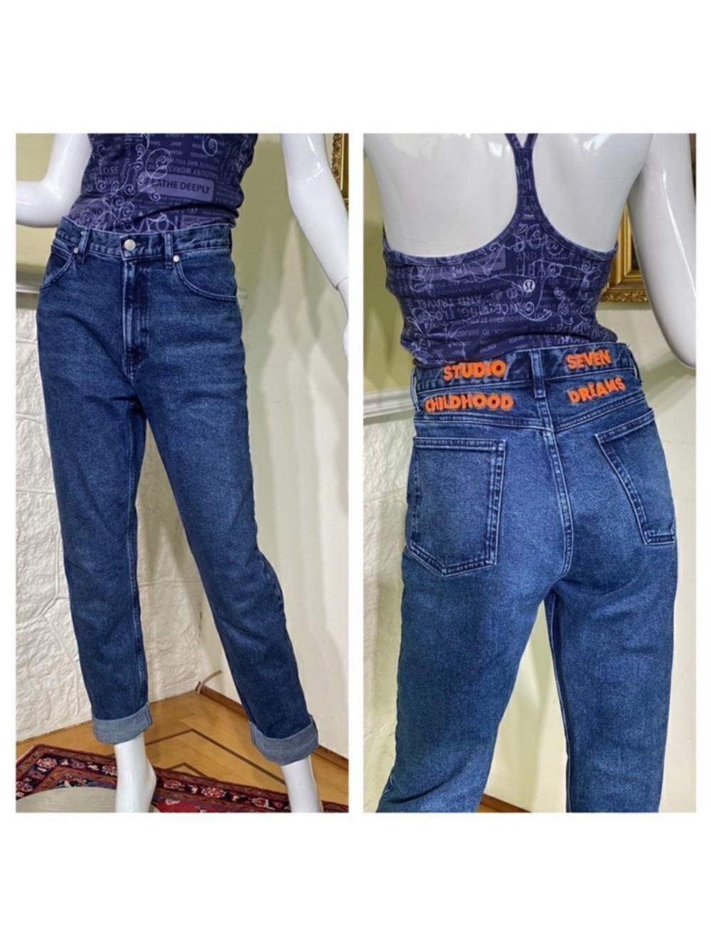 Rare Japanese Studio Seven X GU Childhood Dreams High Rise Tapered Leg Mom Jeans